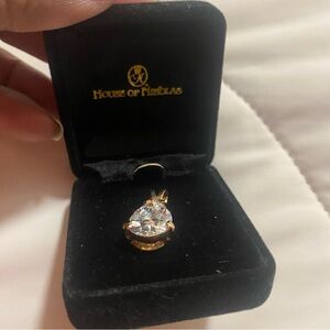 House Of Nikolas Gold Tone Oval Shaped Cubic Zirconia Pendant - Pendant Only